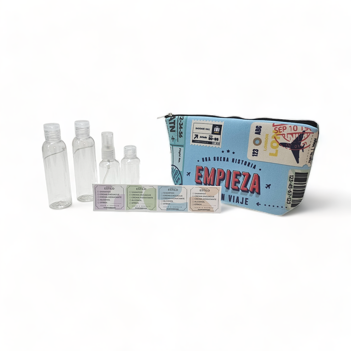 5% OFF - NECESER SIMIL NEOPREN + STICKERS + ATOMIZADOR + FRASCO CH + 2 FRASCOS GRANDES - HISTORIA